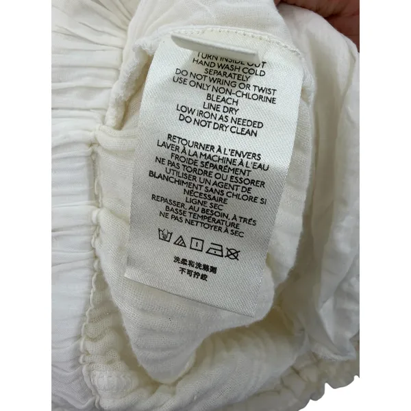 Free People Ivory Double Gauze Paperbag‎ Tie Waist Beach Pants Size XS - Image 10