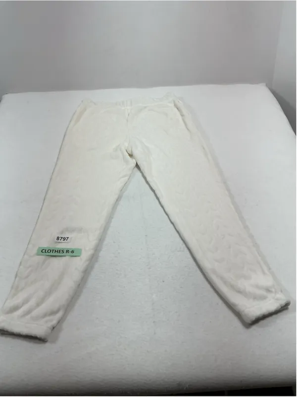 Womans Excellent Joyspun Lounge Pants White Medium Pullon - Image 2