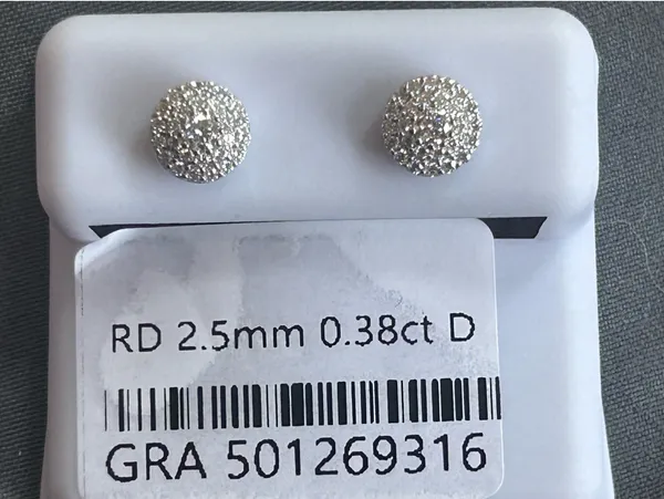 .38 ct Moissanite Diamond Halo Sterling Silver Earrings - Image 2