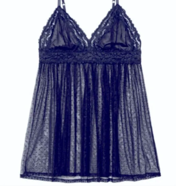 Savage X Fenty NWT Black Lace Trim Sheer Babydoll Nightie 1X New - Image 9