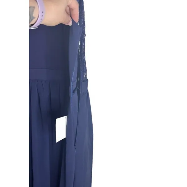 Lulu’s Dress Maxi Lovespell Lace Back Navy Blue Size Large Bridesmaid Formal NWT - Image 9