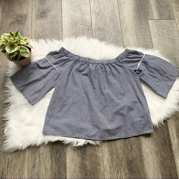 Abercrombie & Fitch Off the Shoulder Gingham Top - Image 2