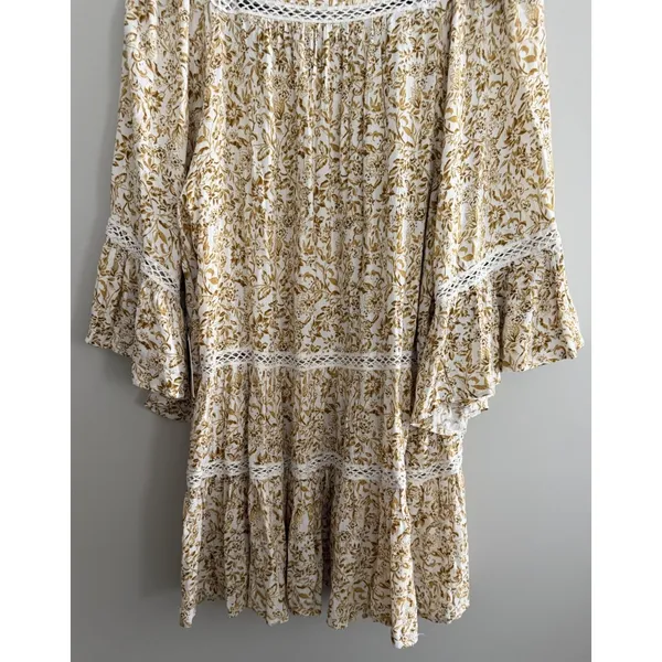 Free People Talk About It Tunic Top Ivory Combo Women's Size Medium‎ - Image 6