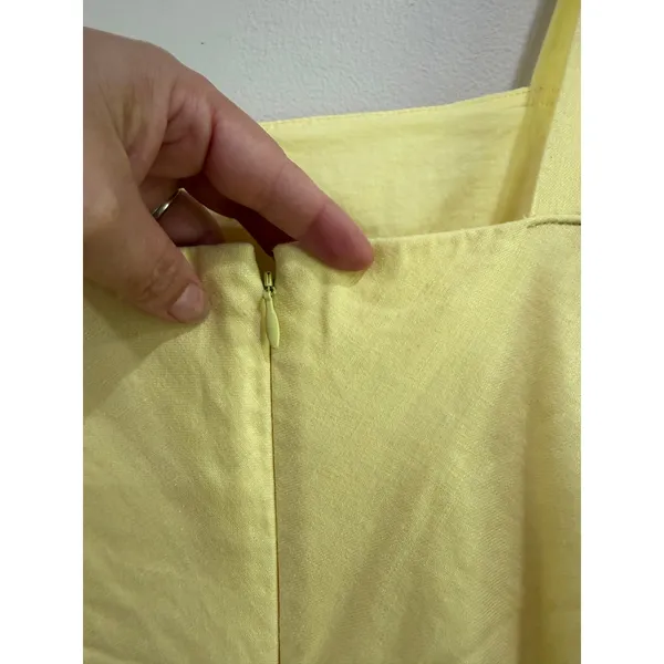 Banana Republic Yellow Linen‎ Blend Fit & Flare Mini Dress Size 6 - Image 8
