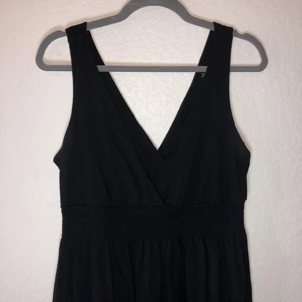 Old Navy Dress Black Sleeveless Maxi Dress Sz L GUC V Neck Surplice Neck - Image 2