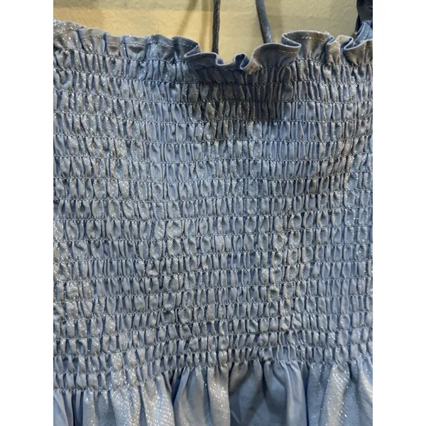 Hill House The Athena Nap Dress in Light Blue Glitter Check Size XS - Image 4
