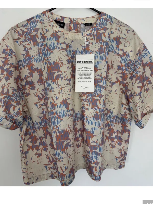 NEW Wildfang The Essential Boxy Top Woodblock Floral 100% Cotton Size Medium - Image 3