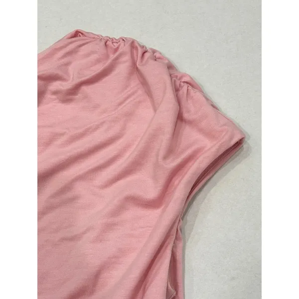 Reformation Francisco One Shoulder Top Small Pink Ruched Asymmetrical Minimalist - Image 4