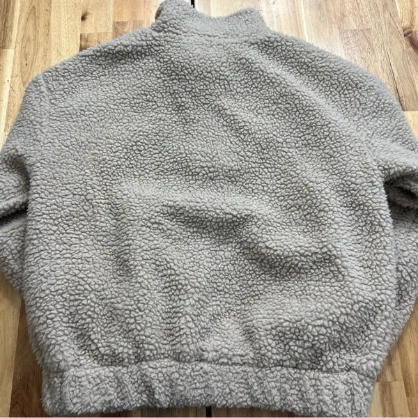 Ambiance Outerwear Beige Sherpa Fleece Half Zip Pullover Sweatshirt Size S - Image 5