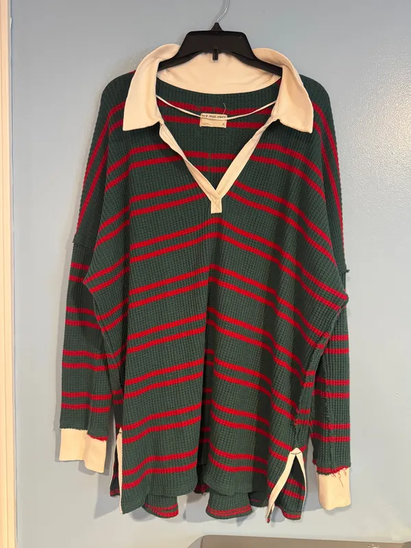 We The Free Stripe Waffle Knit Top - Image 2