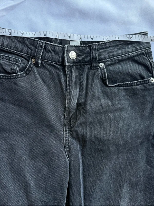 Divided by H&M Wide Leg Black Denim Jeans Size 0 - Image 7