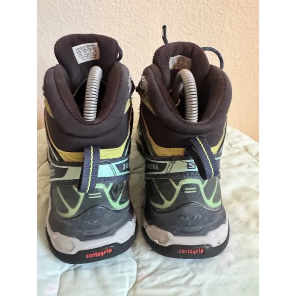 Salomon X Ultra Mid Hiking Boots US 8 Medium Gray Green Black MPN 371514 - Image 13