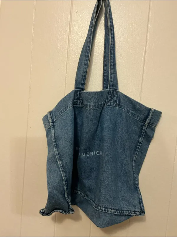 Rare Good American Limited Edition Indigo Large Blue Denim Tote Bag Handbag - Image 2