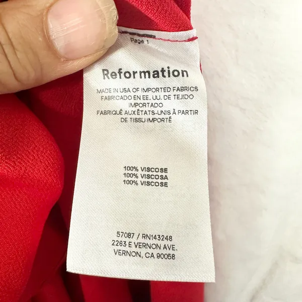 Reformation Nadira Midi Dress Size 6 NWT Poinsettia Red Cocktail Event Party - Image 10