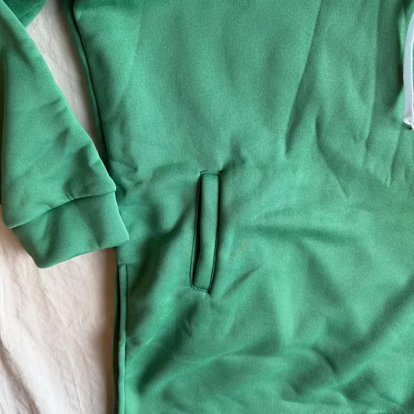 Women's Oversized Hoodie Dress with Split Sides Green Size XL #260215 - Image 2