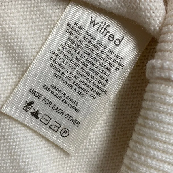 Wilfred Merino Wool Blend Sweater Collared Knit Top Pullover XS - flaw‎ - Image 5