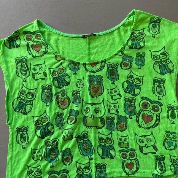 Y2K Owl Print Scoop Neck Tee - Image 3
