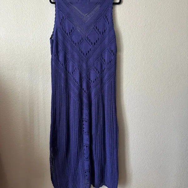 Free People Santorini Fauxchet Sweater Knit Dress Purple Size XL - Image 2