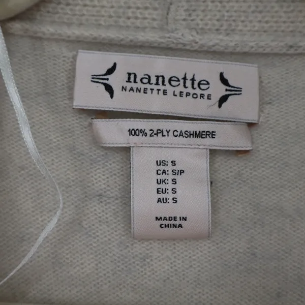 Nanette Lepore Cashmere Drape Vest S 100% 2-Ply Neutral Old Money Quiet Luxury - Image 5