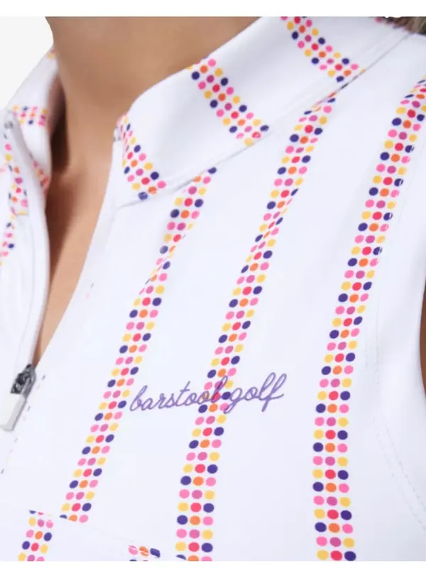 Barstool Vertical Dot Women's Sleeveless Golf Tennis Polo Shirt Sz‎ XS - Image 2
