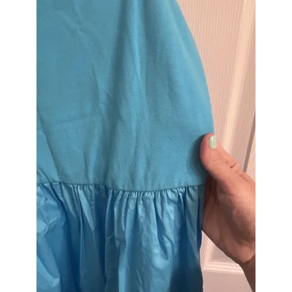 Old Navy Women’s Medium Tall Turquoise Blue Maxi Dress Spaghetti Strap Tiered - Image 3