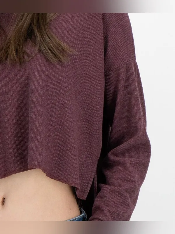 American Eagle Thermal Waffle Top Large Athleisure Purple - Image 3
