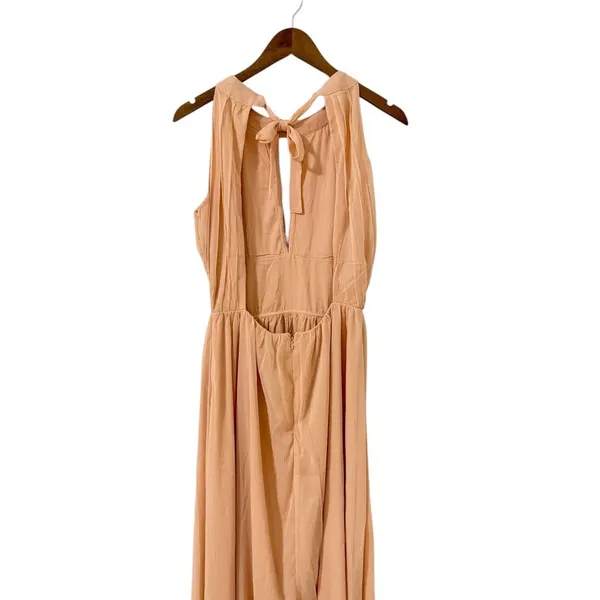 Lulus Sintra Peach Pleated Backless Maxi Dress size Medium NWT - Image 6