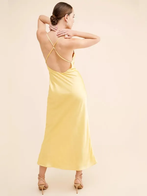 Anthropologie If By Sea Satin Slip Maxi Dress - Image 4