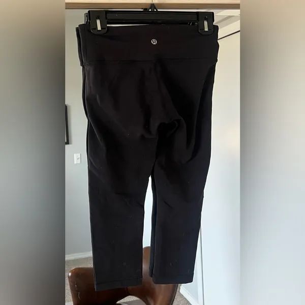 Lululemon Pants Women 4 Black Pull On Compression Cropped Leggings High Waist - Image 2