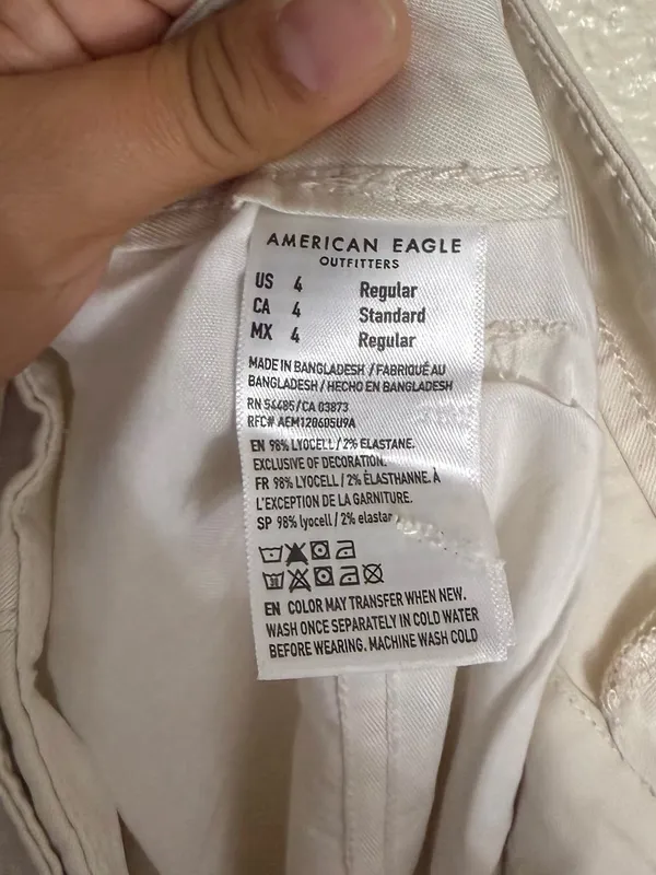 American Eagle Outfitters cream Wide-Leg stretch Cargo Pants size 4 - Image 7