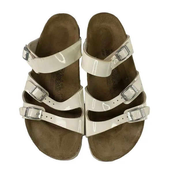 Birkenstock Birki's Sandals White three straps‎ with buckles EU 40 L9 M7 - Image 3