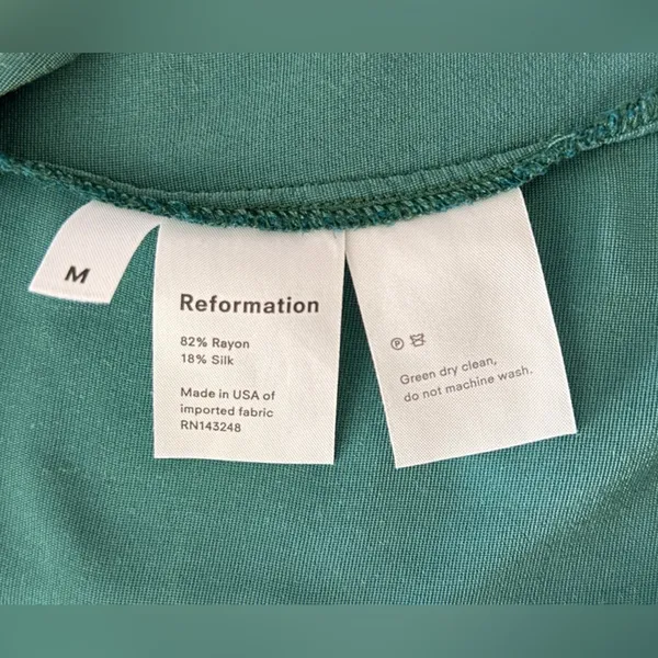 Reformation Bordeau Velvet Dress Emerald size med - Image 6