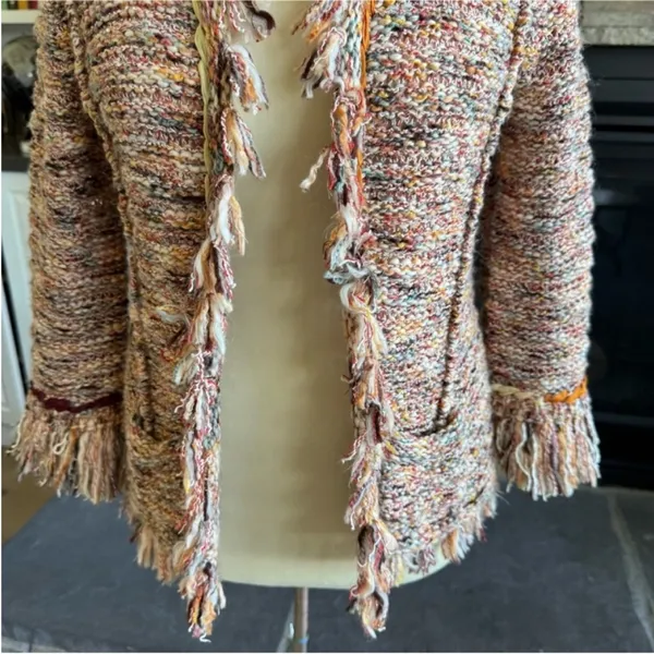 Anthropologie Textured Fringe Blazer in Multicolor - Image 8