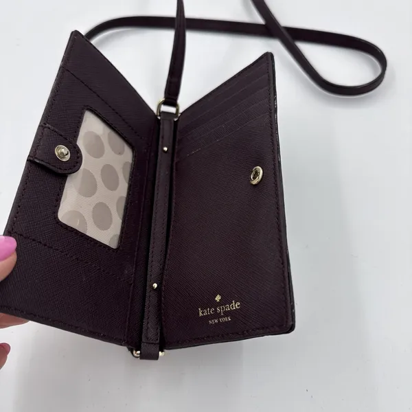 Kate Spade Crossbody Phone Bag Mahogany Saffiano Leather - Image 2