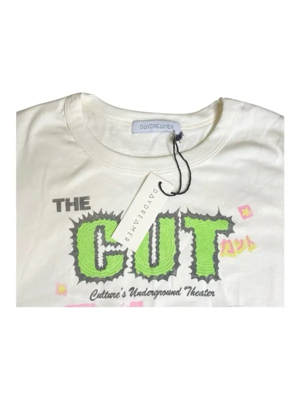 new Daydreamer x Free People 𖦹 The Cut Shrunken Baby Tee 𖦹 Vintage White 𖦹 M - Image 6