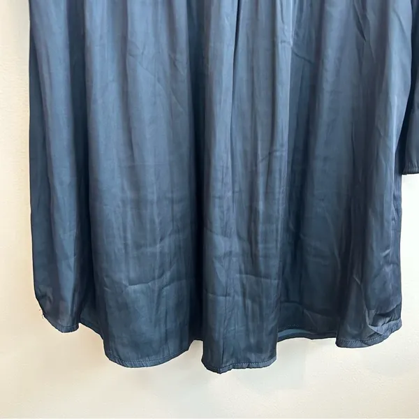 NWT See You Soon Dusty Blue Satin Long Sleeve Mini Dress Medium Anthropolgie - Image 11