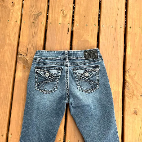 Silver Jeans Y2K Suki Surplus Low Rise Bootcut Thick Stitch Pockets Size 29 - Image 8