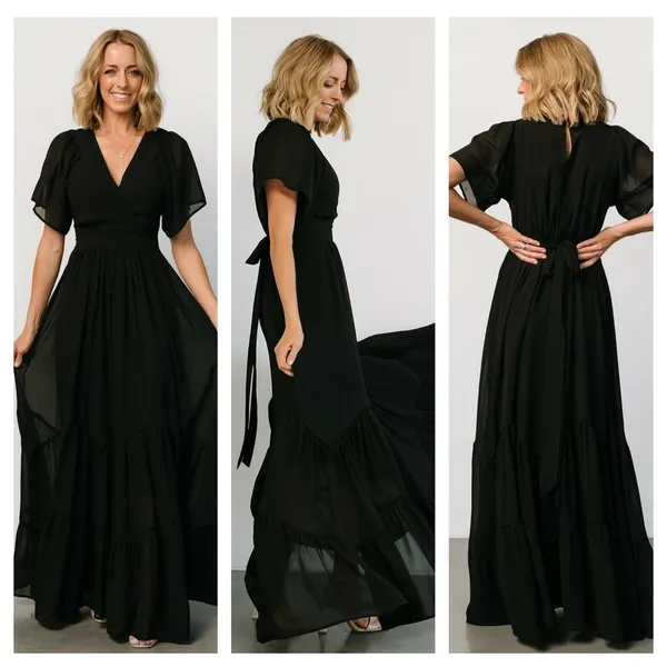 Baltic Born Katherine Maxi Dress Ruffle V-Neckline Ruffle New Without Tags - Image 2