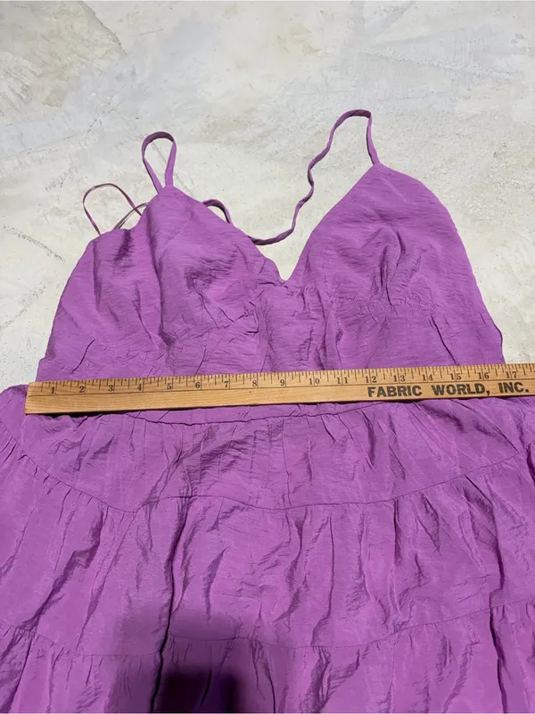 Abercrombie & fitch Purple Tiered Spaghetti Strap Dress XLP - Image 3