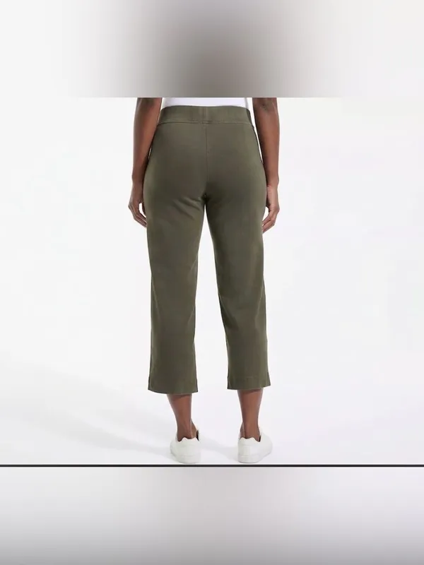 Lands End Women’s Starfish Mid Rise Pull On Crop Pants Size Medium (10-12) - Image 2