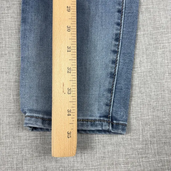 Levi's Jeans Womens 30x24 Blue Medium Wash Straight Floral Embroidered Denim - Image 2