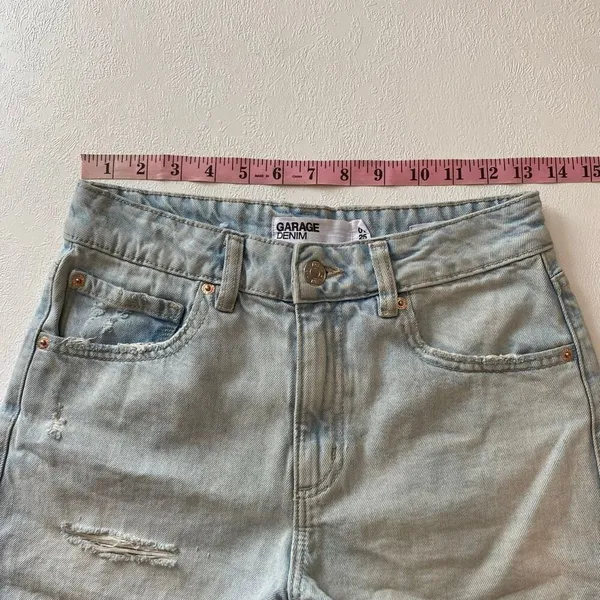 Garage Denim Vintage Cut Off Shorts Size 1/25 Light Wash Distressed Y2K - Image 6