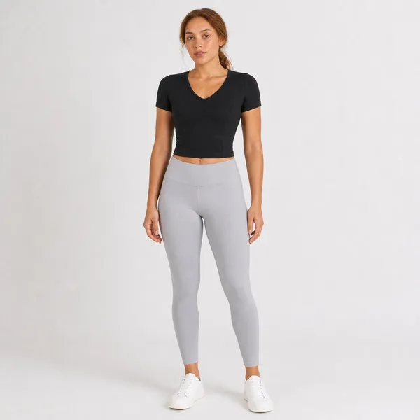 Lululemon Nulu Cropped Slim Yoga Short Sleeve‎ Top Black Size 2 - Image 3