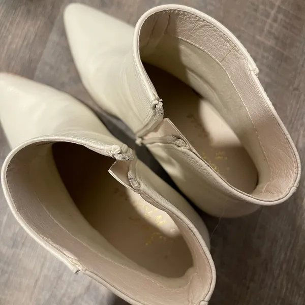 Lulu’s Spirit Ivory Snake Pointed Toe Ankle Booties - Image 8