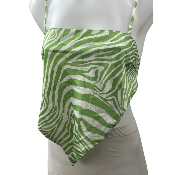 Princess Polly Miss Lexi Green Zebra Sleeveless Square Neck Bandana Tank Top 8 - Image 2