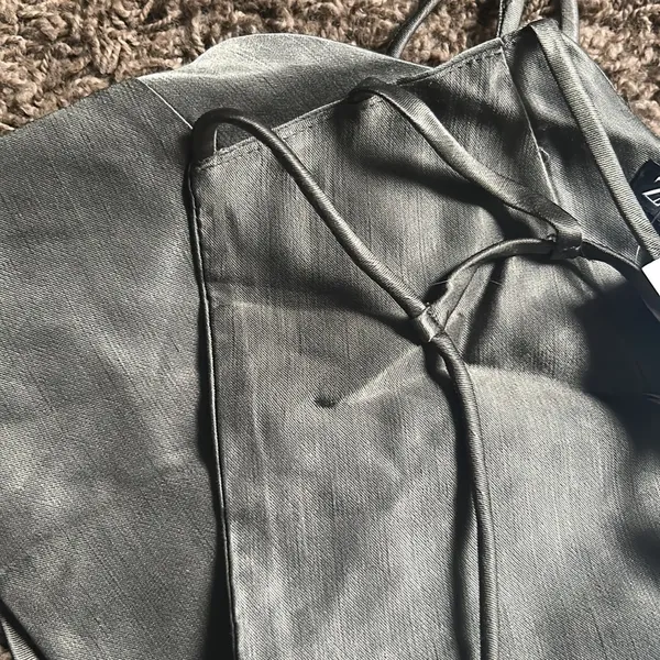 NWT ZARA Silk Tie‎ Up Top - Image 4