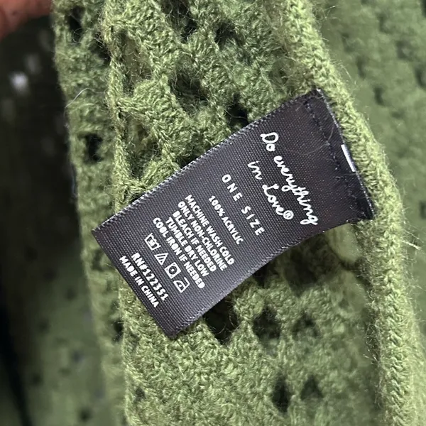 Forest Green Knit Fringe Cardigan - Image 3