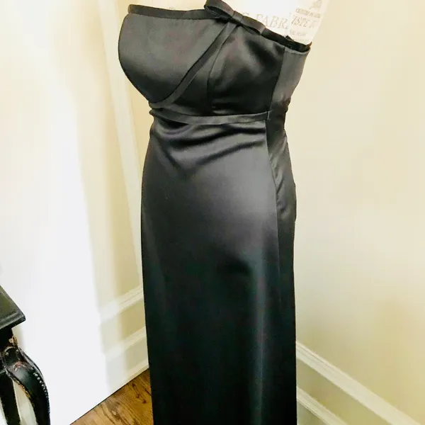 After Six Black Strapless Floor Formal Dress S/M - Image 5