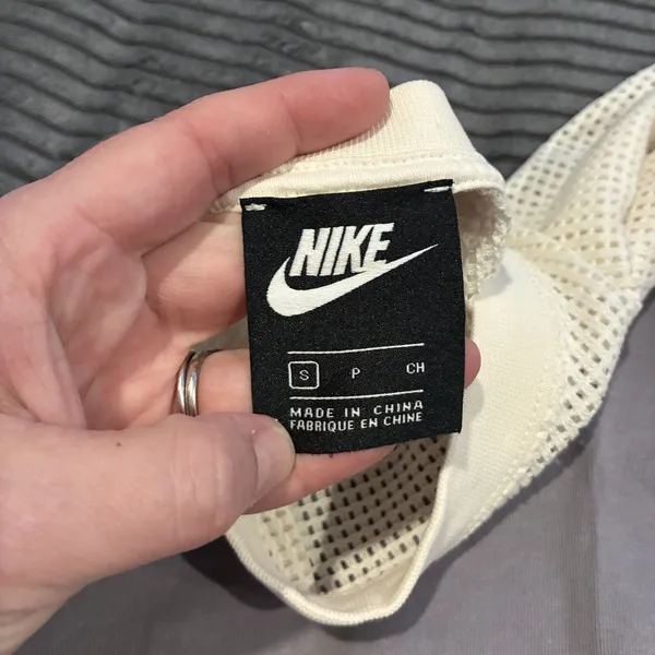Nike Sportswear Mesh Top SZ: Small Crop RETAIL: $65.00 Gray And White - Image 7