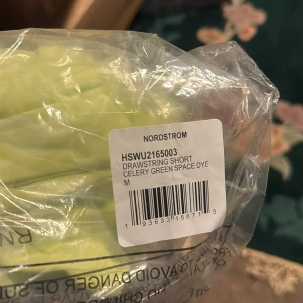 H by Halston Studio Space Dye Drawstring Celery Green Shorts - Image 3
